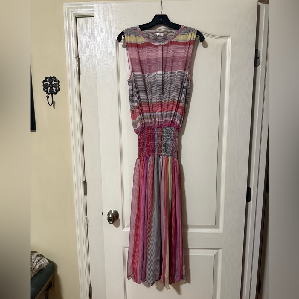 Ecru Pink/Multicolor Strapless Sundress in Medium